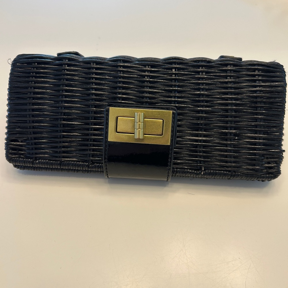 J crew Havana straw clutch